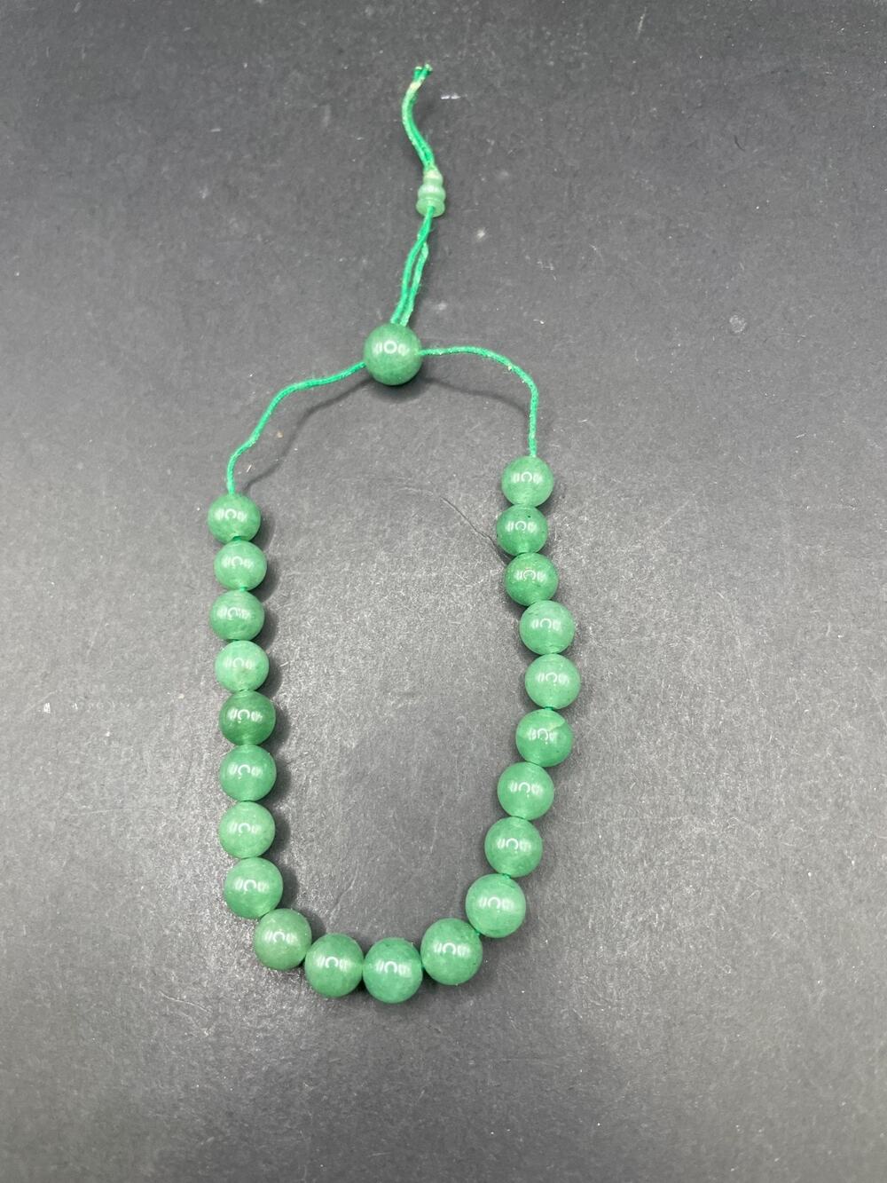 Vintage Green Jadeite Gemstone Beads Adjustable Bracelet Unisex